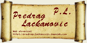 Predrag Lackanović vizit kartica